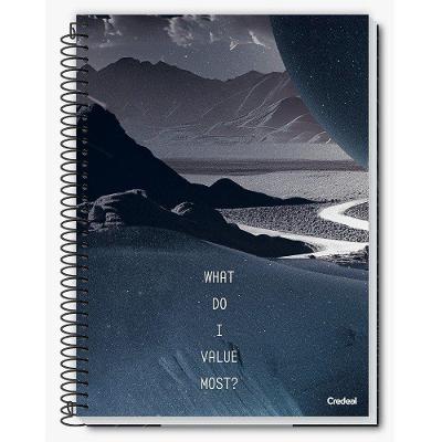 Caderno Espiral Capa Dura Universitário Flow 80 Folhas 1 Matéria Credeal Estampa 2