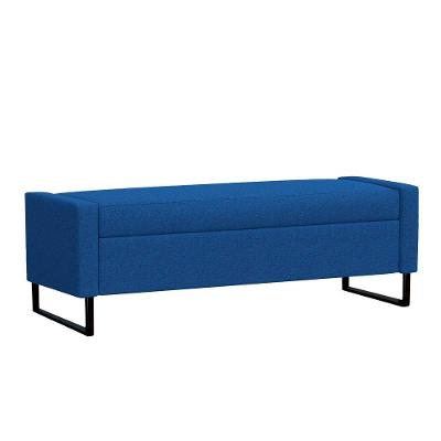 Recamier Bau Paris Base De Metal 1,40m Suede Azul Marinho - Inova Decorações