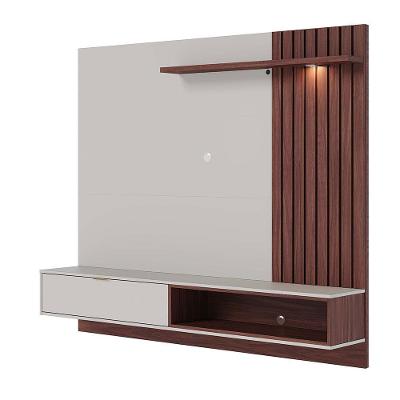 Painel Tv 65 Pol 180cm Bancada Suspensa Zurique C04 - D'rossi Off White E Nogueira Real