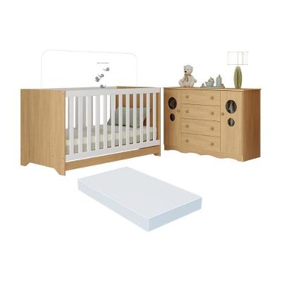 Berço Americano Sonho 2 Portas 4 Gavetas MDP MDF 133 cm Amadeirado Multimóveis