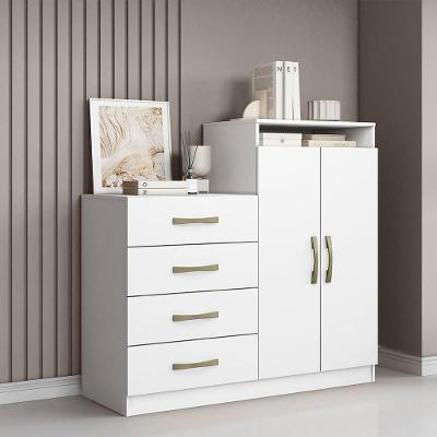 Cômoda Sapateira Elára 4 Gavetas MDF com Puxador Plástico Branco Atacama 120cm