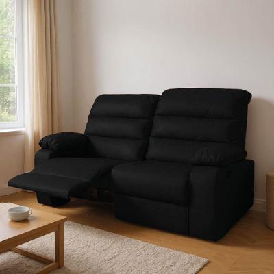 Sofá 2 Lugares Reclinável Retrátil 170cm Naaman Sintético Pu K01 - D'rossi Preto