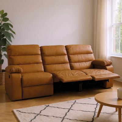 Sofá 3 Lugares Reclinável Retrátil 183cm Naaman Sintético Pu K01 - D'rossi Nozes