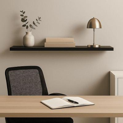 Prateleira Madeira Flutuante Multiuso 91x20 Luara L06 - D'rossi Preto