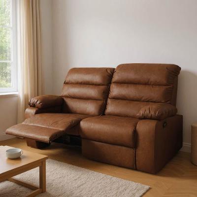Sofá 2 Lugares Reclinável Retrátil 170cm Naaman Sintético Pu K01 - D'rossi Marrom