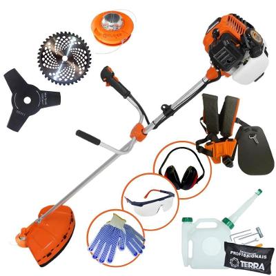Roçadeira Profissional Lateral Terra Gr520xp À Gasolina 52cc 2t 2,5hp + Faca 3 Pontas Duraline 255mm 2,9mm - 255253pju