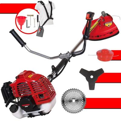 Roçadeira Profissional Lateral Kawashima Kw52l À Gasolina 52cc 2,5hp Com Faca 3 Pontas + Faca 40 Dentes Duraline 255mm