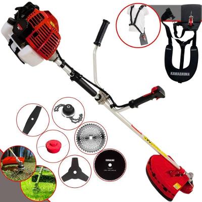 Roçadeira Profissional Lateral Kawashima Kw52l À Gasolina 52c 2,5hp + Faca 2 Pontas 330mm + Faca 40 Dentes 255mm + Faca