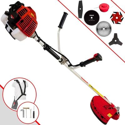 Roçadeira Profissional Lateral Kawashima Kw52l À Gasolina 52c 2,5hp + Faca 2 Pontas + Faca 40 Dentes + Faca 80 Dentes +