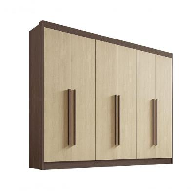 Guarda Roupa Casal 6 Portas 7 Gavetas Com Pés Athos - D' Doro Castanho/linho
