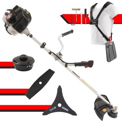 Roçadeira Profissional Lateral Kawashima Kw43le À Gasolina 43cc 1,7hp Com Faca 3 Pontas + Faca 2 Pontas Duraline 330mm