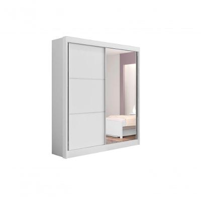 Guarda Roupa Casal Athenas 2 Portas 3 Gavetas Com Espelho Sem Pés - D' Doro Branco