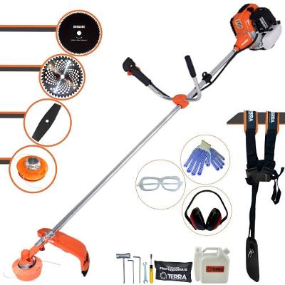 Roçadeira Profissional Lateral Terra Gr520xp À Gasolina 52cc 2t 2,5hp + Faca 2 Pontas Duraline 330mm + Faca 80 Dentes D