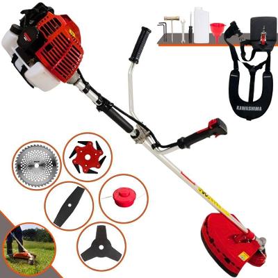 Roçadeira Profissional Lateral Kawashima Kw52l À Gasolina 52c 2,5hp + Faca 2 Pontas 330mm + Faca 40 Dentes 255mm + Faca