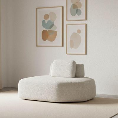 Sofá Módulo Chaise 165cm Orgânico Sala Berlim Bouclê K01 - D'rossi Cinza Claro