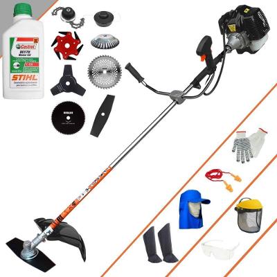 Roçadeira Terra Grh520 52cc 2,5hp + Faca 3 Pontas + Faca 40 Dentes + Faca 80 Dentes + Faca 6 Pontas + Escova 38c