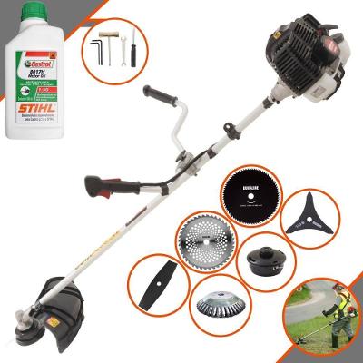 Roçadeira Profissional Lateral Kawashima Kw52le 52c 2,5hp 2t + Faca 2 Pontas + Faca 40 Dentes + Faca 80 Dentes + Escov