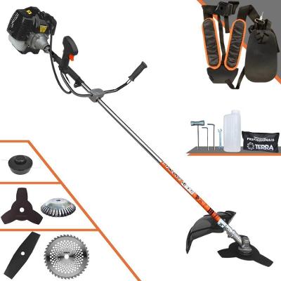 Roçadeira Profissional Lateral Terra Grh430 À Gasolina 43cc 1,7hp + Faca 2 Pontas 330mm 2,7mm + Faca 40 Dentes 255mm 2m