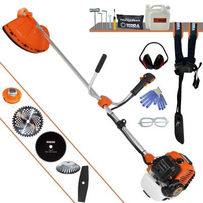 Roçadeira Profissional Lateral Terra Gr520xp À Gasolina 52cc 2t 2,5hp + Faca 2 Pontas 330mm + Faca 80 Dentes 255mm + Es