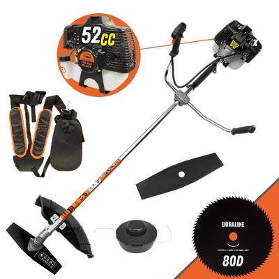 Roçadeira Profissional Lateral Terra Grh520 À Gasolina 52cc 2t 2,5hp + Faca 80 Dentes Duraline 255mm 1,5mm - 255258oju