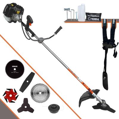 Roçadeira Profissional Lateral Terra Grh430 À Gasolina 43cc 1,7hp + Faca 2 Pontas + Faca 40 Dentes + Faca 80 Dentes + F