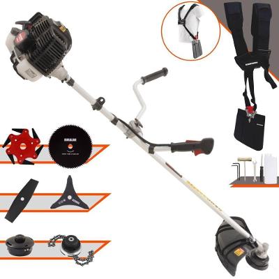 Roçadeira Profissional Lateral Kawashima Kw43le À Gasolina 43cc 1,7hp + Faca 2 Pontas 330mm + Faca 80 Dentes 255mm + T