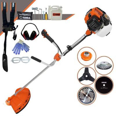 Roçadeira Profissional Lateral Terra Gr520xp À Gasolina 52cc 2t 2,5hp + Faca 3 Pontas 255mm + Faca 80 Dentes 255mm + Es