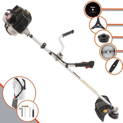 Roçadeira Profissional Lateral Kawashima Kw43le À Gasolina 43cc 1,7hp + Faca 2 Pontas 330mm + Faca 40 Dentes 255mm + Fa