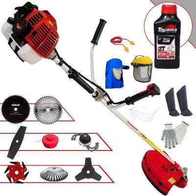 Roçadeira Kawashima Kw52l 52c 2,5hp + Faca 2 Pontas + Faca 40 Dentes + Faca 80 Dentes + Faca 6 Pontas + Escova 38c