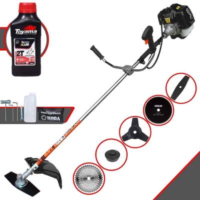 Roçadeira Profissional Terra Grh520 À Gasolina 52cc 2,5hp + Faca 3 Pontas 255mm + Faca 40 Dentes 255mm + Faca 80 Dentes