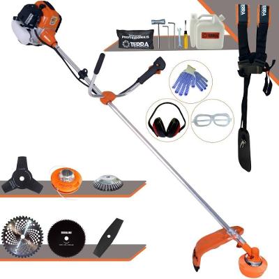 Roçadeira Profissional Lateral Terra Gr520xp À Gasolina 52cc 2t 2,5hp + Faca 2 Pontas + Faca 3 Pontas + Faca 80 Dentes