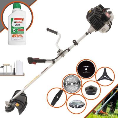 Roçadeira Profissional Lateral Kawashima Kw52le 52c 2,5hp 2t + Faca 2 Pontas + Faca 40 Dentes + Faca 80 Dentes + Escov