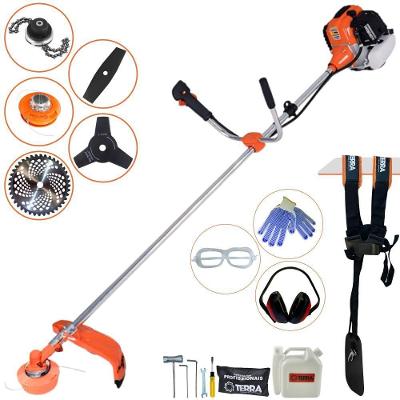 Roçadeira Profissional Lateral Terra Gr520xp À Gasolina 52cc 2t 2,5hp + Faca 2 Pontas Duraline 330mm + Faca 3 Pontas Du