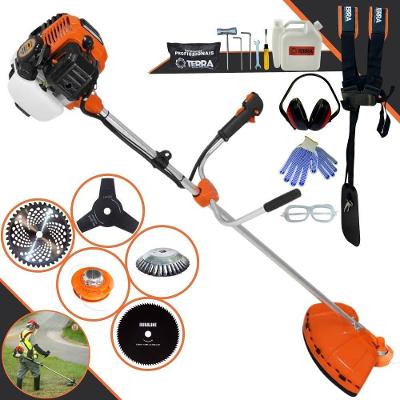 Roçadeira Profissional Lateral Terra Gr520xp À Gasolina 52cc 2t 2,5hp + Faca 3 Pontas 255mm + Faca 80 Dentes 255mm + Es