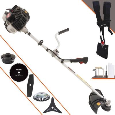 Roçadeira Profissional Lateral Kawashima Kw43le À Gasolina 43cc 1,7hp + Faca 2 Pontas 330mm + Faca 80 Dentes 255mm + Es