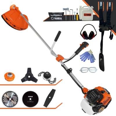 Roçadeira Profissional Lateral Terra Gr520xp À Gasolina 52cc 2t 2,5hp + Faca 2 Pontas 330mm + Faca 3 Pontas 255mm + Fac