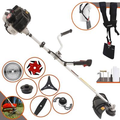 Roçadeira Profissional Lateral Kawashima Kw52le À Gasolina 52c 2,5hp 2t + Faca 2 Pontas 330mm + Faca 40 Dentes 255mm +