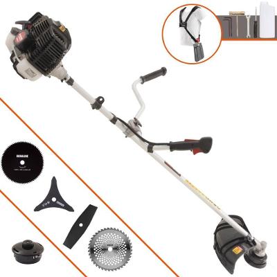 Roçadeira Profissional Lateral Kawashima Kw52le À Gasolina 52c 2,5hp 2t + Faca 2 Pontas 330mm + Faca 40 Dentes 255mm +