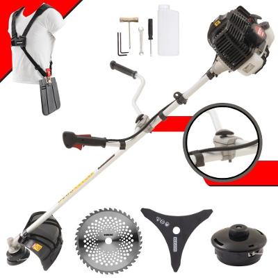 Roçadeira Profissional Lateral Kawashima Kw52le À Gasolina 52c 2,5hp Com Faca 3 Pontas + Faca 40 Dentes Duraline 255mm