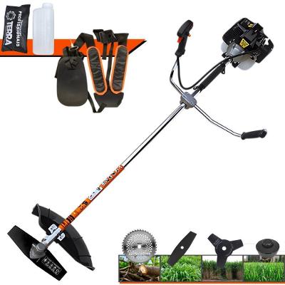 Roçadeira Profissional Lateral Terra Grh520 À Gasolina 52cc 2t 2,5hp + Faca 3 Pontas Duraline 255mm 2,9mm + Faca 40 Den