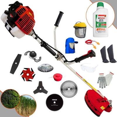 Roçadeira Kawashima Kw52l 52c 2,5hp + Faca 2 Pontas + Faca 40 Dentes + Faca 80 Dentes + Trimmer + Escova 38c + Faca 6 Pontas