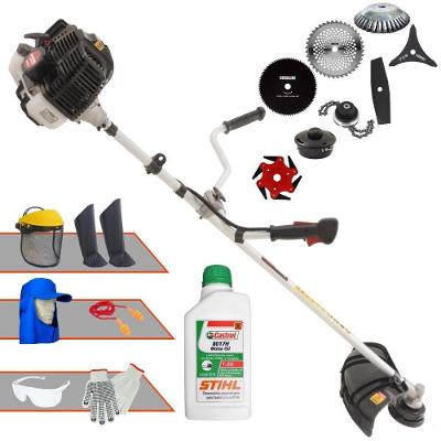 Roçadeira Kawashima Kw43le 43cc 1,7hp + Faca 2 Pontas + Faca 40 Dentes + Faca 80 Dentes + Trimmer + Escova 38c + Faca 6 Pontas