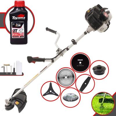 Roçadeira Kawashima Kw52le À Gasolina 52c 2,5hp 2t + Faca 2 Pontas + Faca 40 Dentes + Faca 80 Dentes + Escova 38 Cerdas