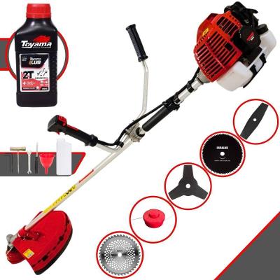 Roçadeira Kawashima Kw43l À Gasolina 43c 1,7hp + Faca 2 Pontas 330mm + Faca 40 Dentes 255mm + Faca 80 Dentes 255mm + Óleo