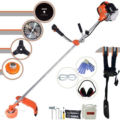 Roçadeira Profissional Lateral Terra Gr520xp À Gasolina 52cc 2t 2,5hp + Faca 3 Pontas Duraline 255mm + Faca 80 Dentes D
