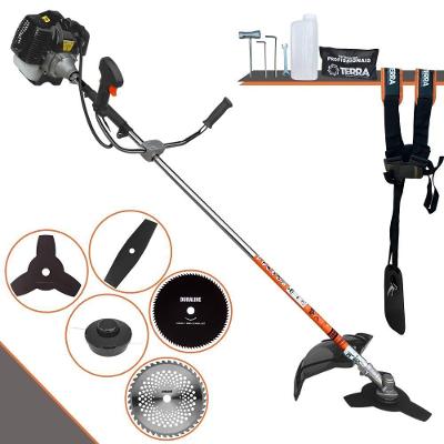 Roçadeira Profissional Lateral Terra Grh430 À Gasolina 43cc 1,7hp + Faca 2 Pontas 330mm 2,7mm + Faca 40 Dentes 255mm 2m