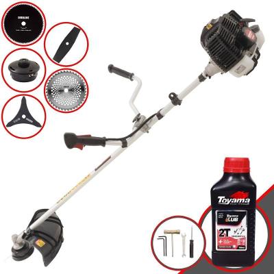 Roçadeira Profissional Lateral Kawashima Kw52le À Gasolina 52c 2,5hp 2t + Faca 2 Pontas + Faca 40 Dentes + Faca 80 Dent