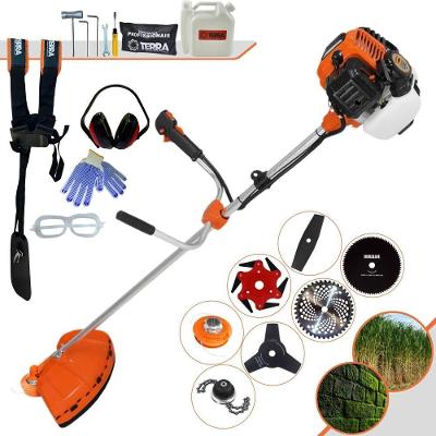 Roçadeira Profissional Lateral Terra Gr520xp À Gasolina 52cc 2t 2,5hp + Faca 2 Pontas + Faca 3 Pontas + Faca 6 Pontas +