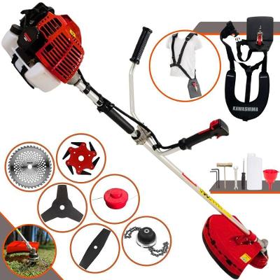 Roçadeira Profissional Lateral Kawashima Kw52l À Gasolina 52c 2,5hp + Faca 2 Pontas 330mm + Faca 40 Dentes 255mm + Trim
