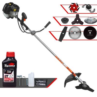 Roçadeira Terra Grh430 À Gasolina 43cc 1,7hp + Faca 2 Pontas + Faca 40 Dentes + Faca 80 Dentes + Faca 6 Pontas